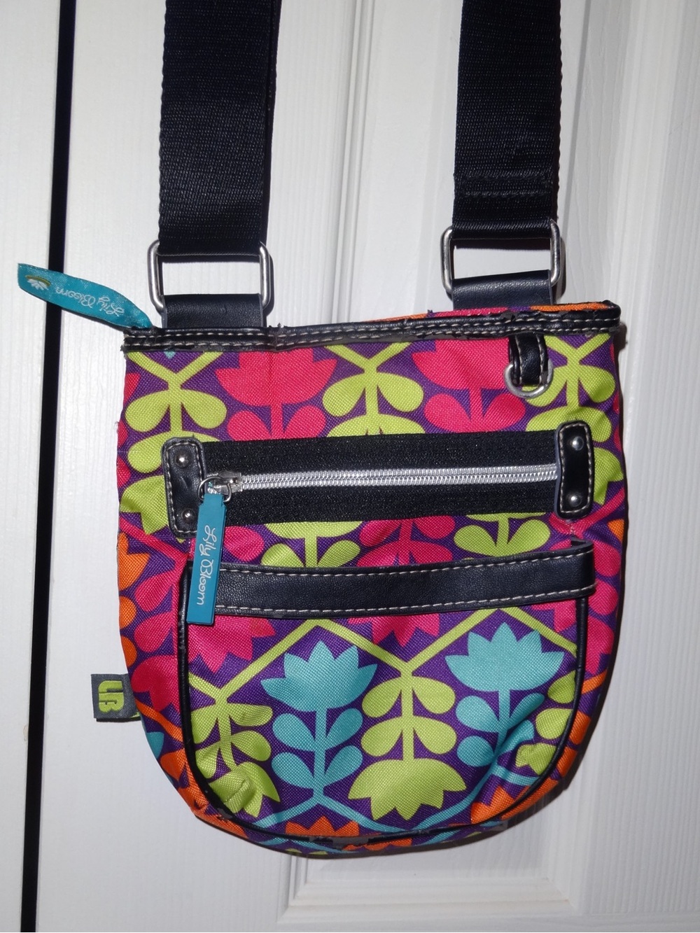 Lily Bloom Bright Floral Crossbody Bag - Teal Accent
